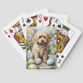 Cockapoo met paaseieren Vakantie Pokerkaarten (Achterkant)