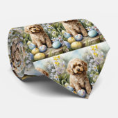 Cockapoo met Pasen Eieren Vakantie  Stropdas (Opgerold)