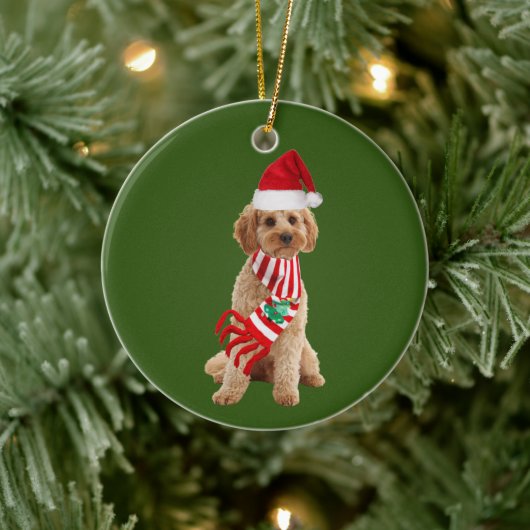 Cockapoo met Petten kerst Keramisch Ornament (Boom)