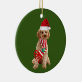 Cockapoo met Petten kerst Keramisch Ornament (Rechts)