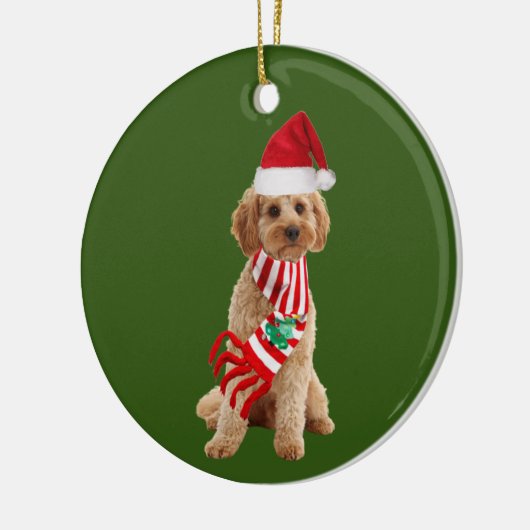 Cockapoo met Petten kerst Keramisch Ornament (Links)