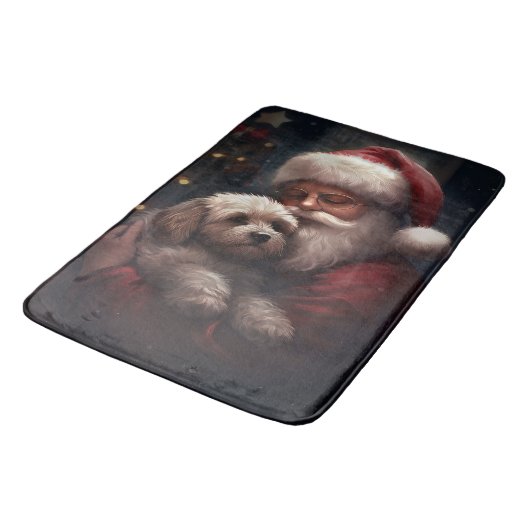 Cockapoo met Sinterklaas Feestelijke Kerstmis Badmat (Gekanteld)