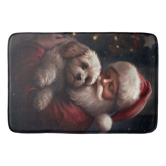 Cockapoo met Sinterklaas Feestelijke Kerstmis Badmat (Voorkant)