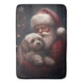Cockapoo met Sinterklaas Feestelijke Kerstmis Badmat (Voorkant Verticaal)