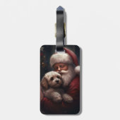 Cockapoo met Sinterklaas Feestelijke Kerstmis Bagagelabel (Achterkant verticaal)