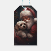 Cockapoo met Sinterklaas Feestelijke Kerstmis Cadeaulabel (Voorkant)