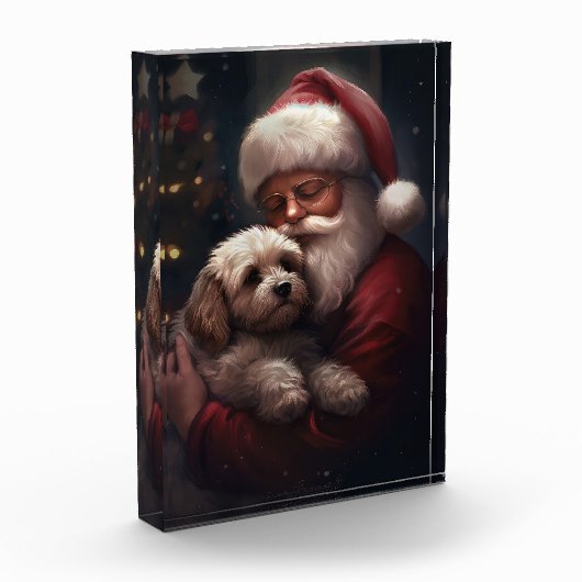 Cockapoo met Sinterklaas Feestelijke Kerstmis Fotoblokken (Links)