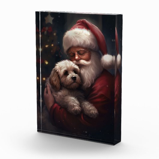 Cockapoo met Sinterklaas Feestelijke Kerstmis Fotoblokken (Rechts)