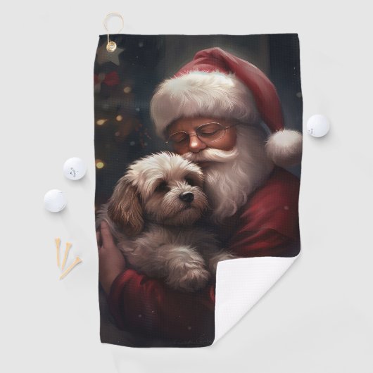 Cockapoo met Sinterklaas Feestelijke Kerstmis Golfhanddoek (Insitu)