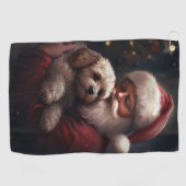 Cockapoo met Sinterklaas Feestelijke Kerstmis Golfhanddoek (Horizontaal)