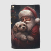 Cockapoo met Sinterklaas Feestelijke Kerstmis Golfhanddoek (Voorkant)