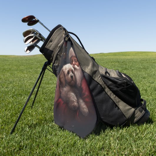 Cockapoo met Sinterklaas Feestelijke Kerstmis Golfhanddoek (Groen)