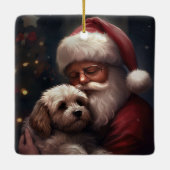 Cockapoo met Sinterklaas Feestelijke Kerstmis Keramisch Ornament (Achterkant)