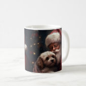 Cockapoo met Sinterklaas Feestelijke Kerstmis Koffiemok (Voorkant rechts)