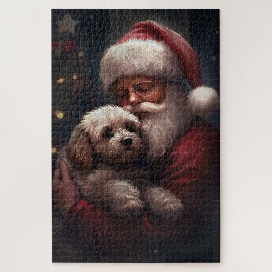 Cockapoo met Sinterklaas Feestelijke Kerstmis Legpuzzel (Verticaal)