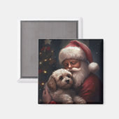 Cockapoo met Sinterklaas Feestelijke Kerstmis Magneet (Voorkant / Achterkant)
