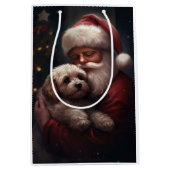 Cockapoo met Sinterklaas Feestelijke Kerstmis Medium Cadeauzakje (Voorkant)