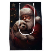 Cockapoo met Sinterklaas Feestelijke Kerstmis Medium Cadeauzakje (Achterkant)