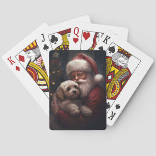 Cockapoo met Sinterklaas Feestelijke Kerstmis Pokerkaarten