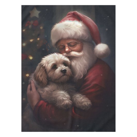 Cockapoo met Sinterklaas Feestelijke Kerstmis Tafelkleed (Voorkant)