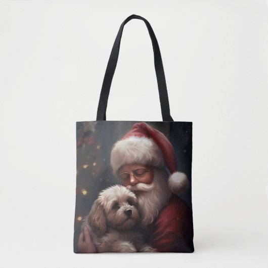 Cockapoo met Sinterklaas Feestelijke Kerstmis Tote Bag (Voorkant)