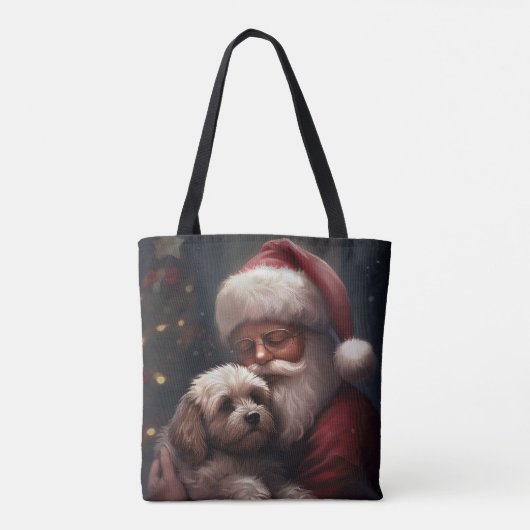Cockapoo met Sinterklaas Feestelijke Kerstmis Tote Bag (Achterkant)