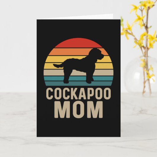 Cockapoo Moeder Kaart (Gele Bloem)