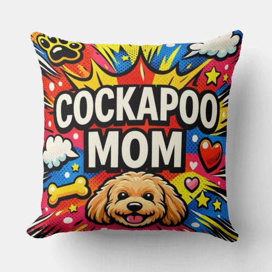 Cockapoo Moeder Kussen Cadeau Mooie Hond Kussen (Voorkant)