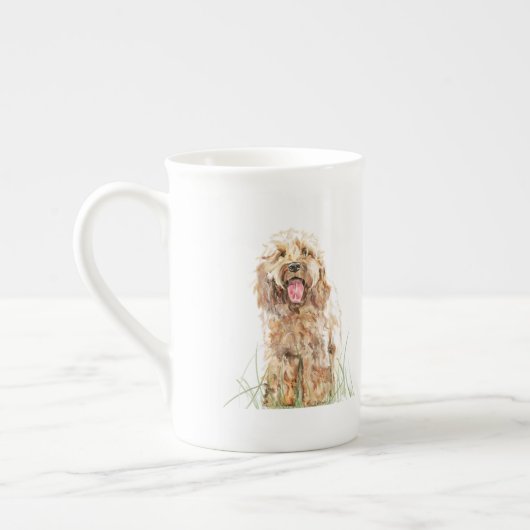 Cockapoo mok, cadeau voor hondenliefhebbers, Cocka Porselein Kop (Links)