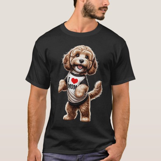 Cockapoo Mom I Love Mom Cockapoo Lover T-shirt (Voorkant)