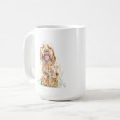 Cockapoo Mug, Dog Lover Gift, Cockapoo Art Mug Koffiemok (Voorkant links)