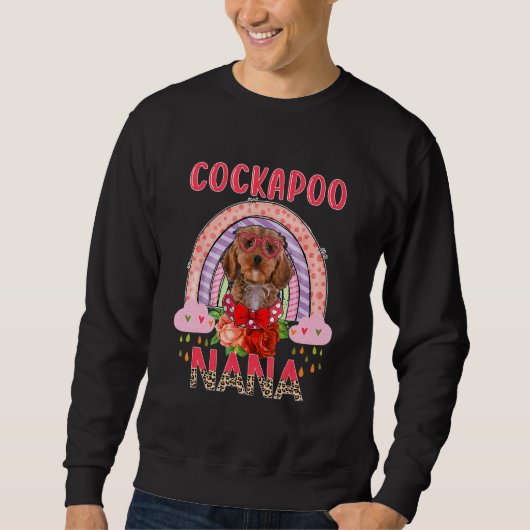 Cockapoo Nana Cute Rainbow Rainy Dog Moederdag Trui (Voorkant)