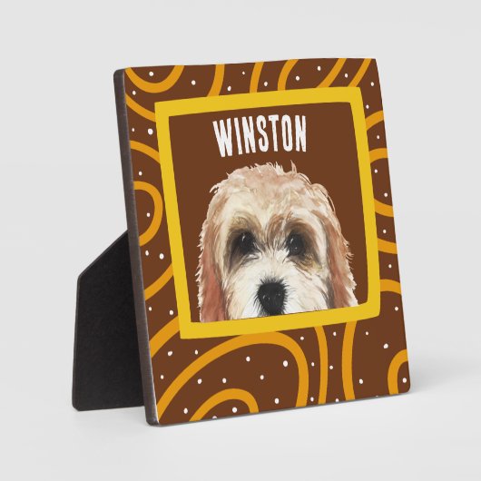 Cockapoo op maat gesneden foto-lijst plaque fotoplaat (Voorkant)