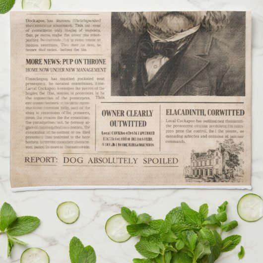Cockapoo Oude Krant Theedoek (Gevouwen)