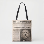 Cockapoo Oude Krant Tote Bag (Voorkant)