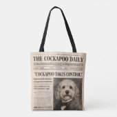 Cockapoo Oude Krant Tote Bag (Achterkant)
