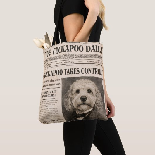 Cockapoo Oude Krant Tote Bag (Dichtbij)