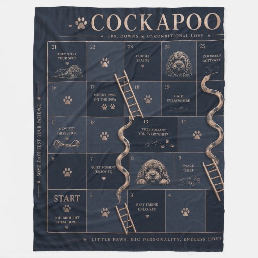 Cockapoo Owner Blanket Fleece Deken (Voorkant)
