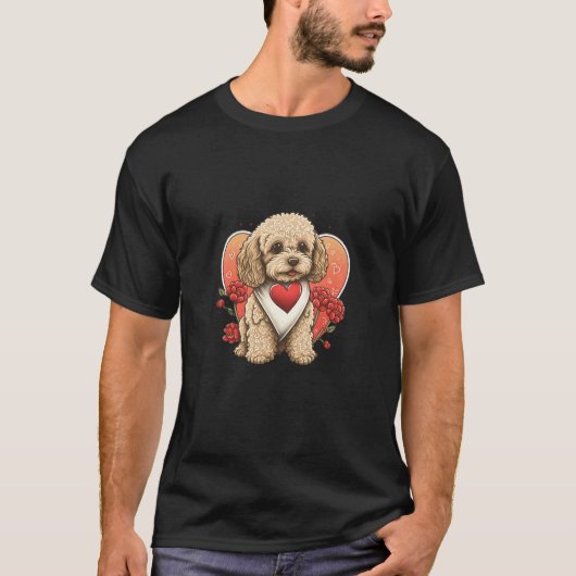 Cockapoo Owner Valentine's Day Cute Puppy With Hea T-shirt (Voorkant)