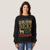 Cockapoo Pap Drink Beer hangen met hond Funny Mann Trui (Voorkant volledig)