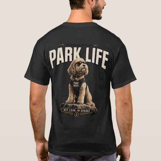 Cockapoo Park Life Eigenaar Geschenk T-Shirt (Achterkant)
