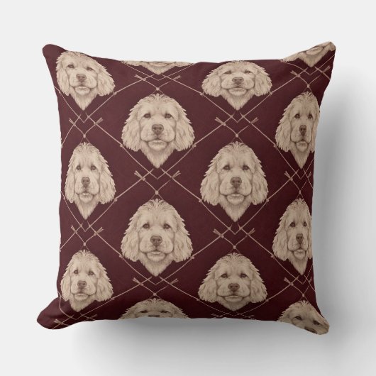 Cockapoo Patroon Kussen | Elegant Hondenkussen (Voorkant)