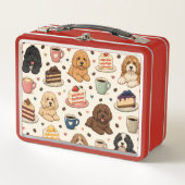 Cockapoo Patroon Lunchbox Cute Hond Cadeau (Voorkant)
