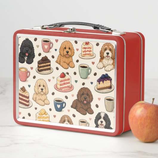 Cockapoo Patroon Lunchbox Cute Hond Cadeau (In situ)