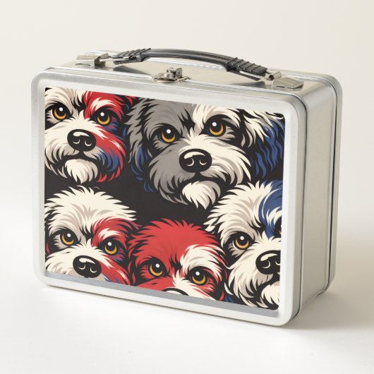 Cockapoo Pattern Lunchbox – Cute Dog Design (Voorkant)