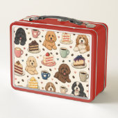 Cockapoo Pattern Lunchbox Cute Dog Gift (Achterkant)