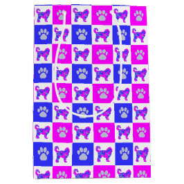 Cockapoo & Paw Crazy Hot Pink & Blue Medium Cadeauzakje