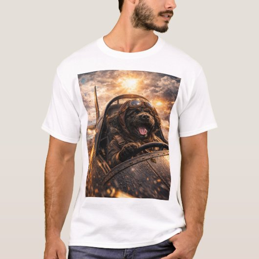 Cockapoo Pilot T Shirt Dog Pilot Gift (Voorkant)