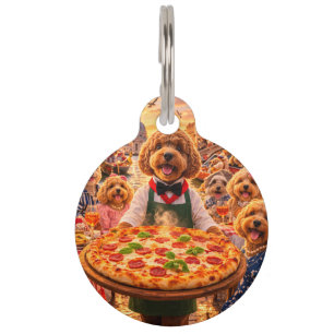 Cockapoo Pizza Hondenpenning   Venetië Italië ID T Huisdierpenning