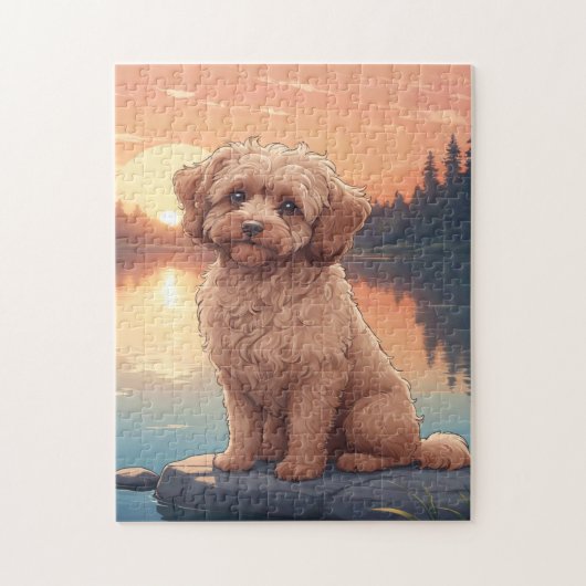 Cockapoo Poodle hond Legpuzzel (Verticaal)